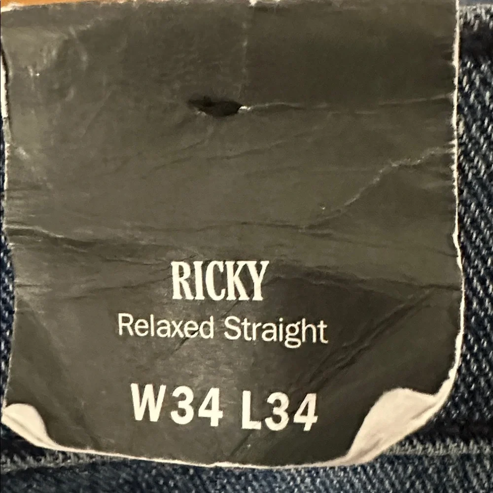 NEW‎ TRUE RELIGION Ricky SN Relaxed Straight Jean Medium Tidal Wash Size 34 x 34